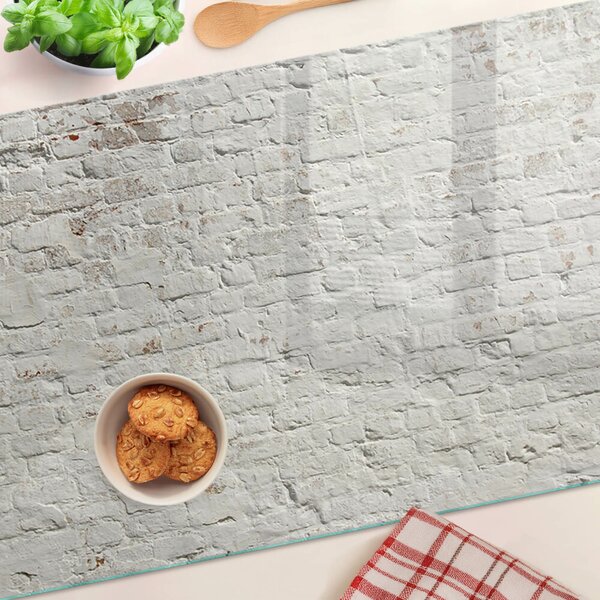 Üveg vágódeszka Téglafal loft stílusban