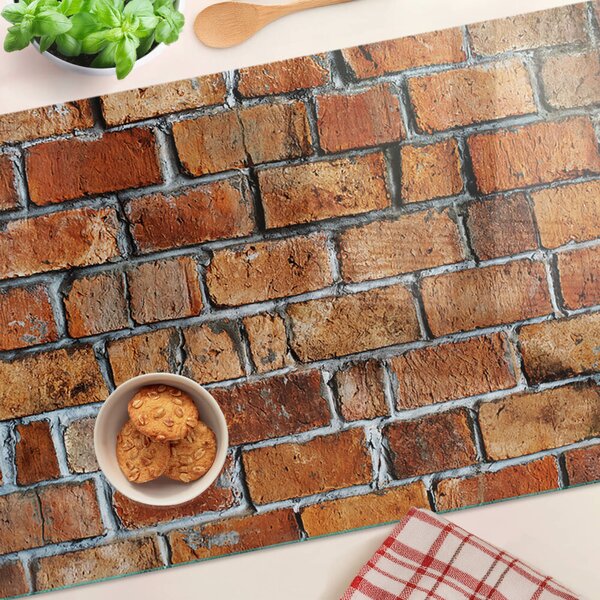 Üveg vágódeszka fényképpel Téglafal