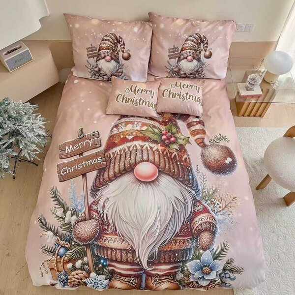 3 részes ágyneműhuzat Polycotton karácsonyi hó 200x140cm+90x70cm TiaHome