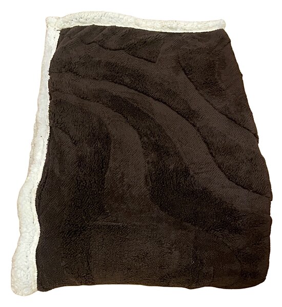 Luxus báránytakaró sötétbarna mikroplüssből 150x200cm TiaHome
