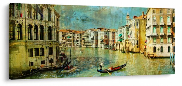 Kép - velencei csatorna és gondolák (120x50 cm)