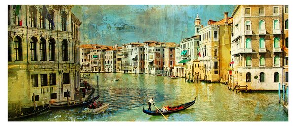 Kép - velencei csatorna és gondolák (120x50 cm)