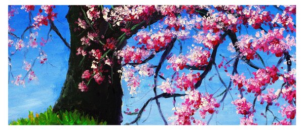 Kép festett cseresznyevirágok (120x50 cm)