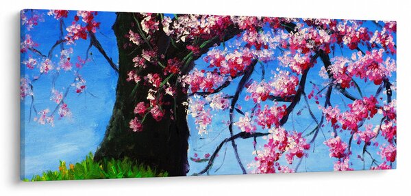 Kép festett cseresznyevirágok (120x50 cm)