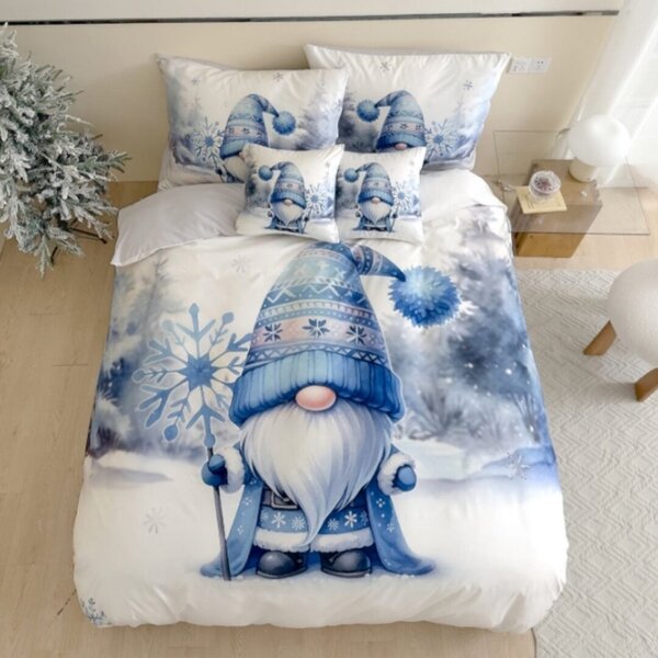 3 részes ágyneműgarnitúra Polycotton Gnome kék 200x140cm+90x70cm TiaHome