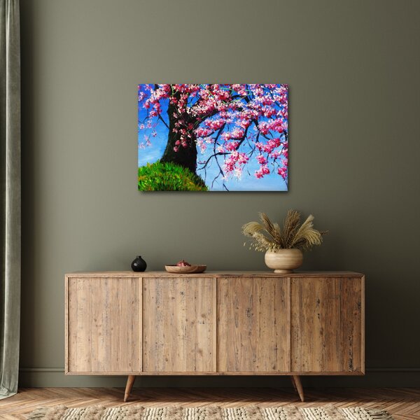 Kép festett cseresznyevirágok (70x50 cm)