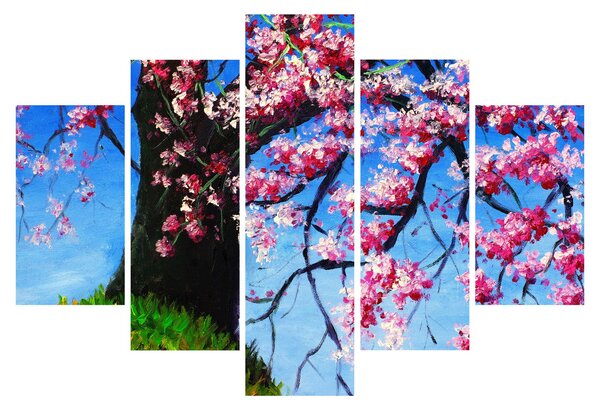 Kép festett cseresznyevirágok (150x105 cm)