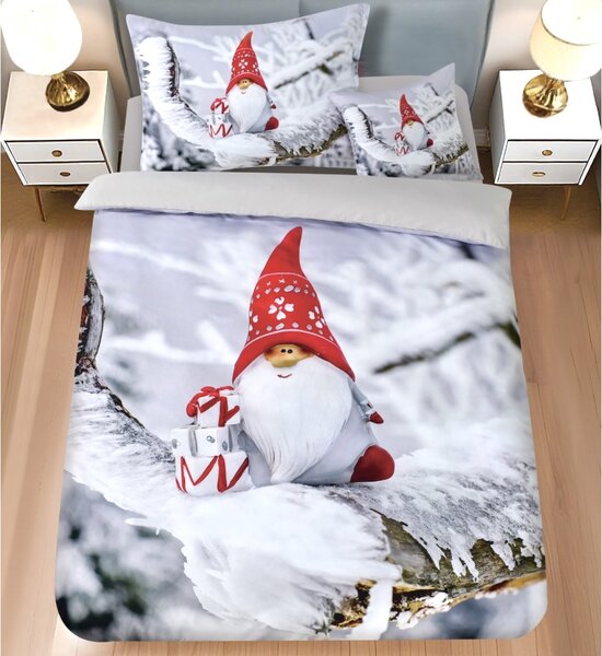 3 részes ágyneműgarnitúra Polycotton Gnome szürke 200x140cm+90x70cm TiaHome