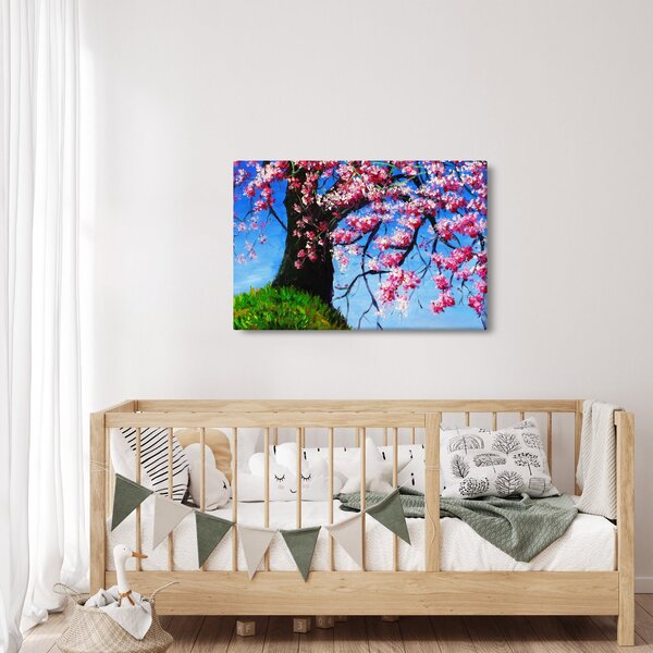 Kép festett cseresznyevirágok (90x60 cm)