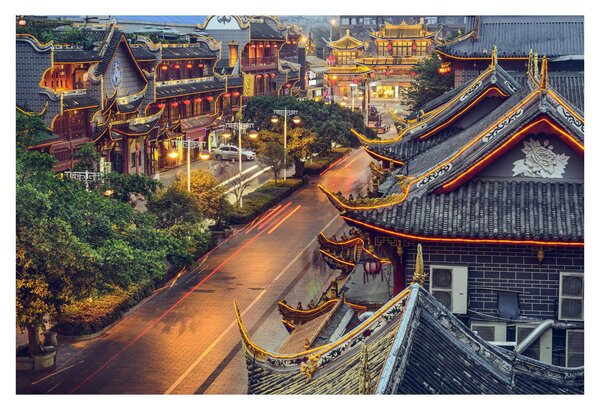Kép - Qintai Road, Chengdu, Kína (90x60 cm)