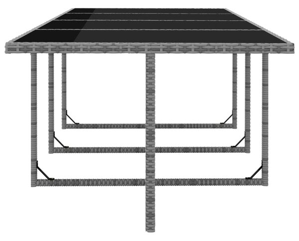13 részes antracitszürke polyrattan étkezőgarnitúra párnákkal