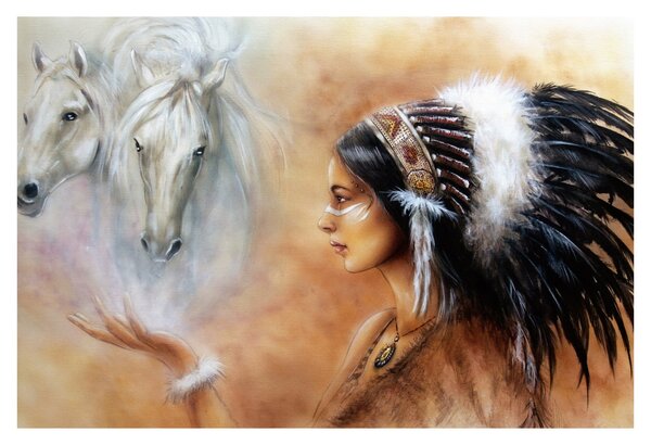 Kép - Indiánok varázslata (90x60 cm)