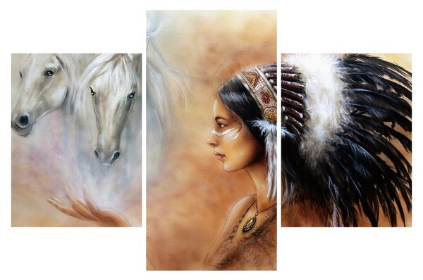Kép - Indiánok varázslata (90x60 cm)