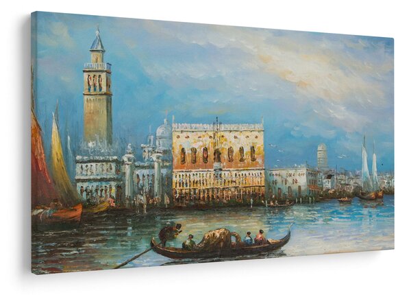 Kép - gondola Velencén áthaladva, olajfestmény (90x60 cm)