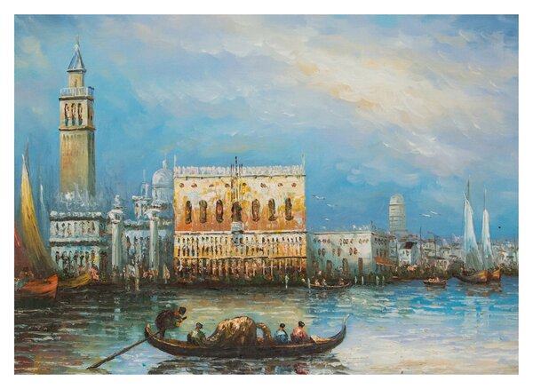Kép - gondola Velencén áthaladva, olajfestmény (70x50 cm)