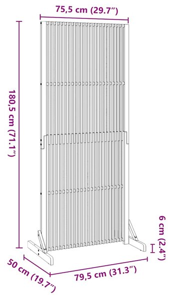 VidaXL tömör akácfa adatvédelmi paraván beltéri/kültéri 180,5 cm