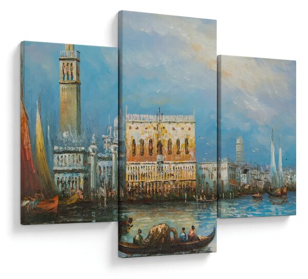 Kép - gondola Velencén áthaladva, olajfestmény (90x60 cm)
