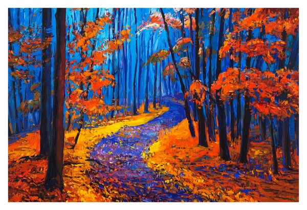 Egy őszi erdő képe (90x60 cm)
