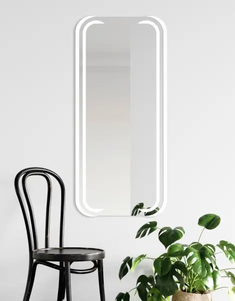 Mezős fehér LED tükör 50 x 80 cm