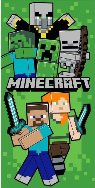 Jerry Fabrics Mintás gyerek törülköző - Minecraft - Let's survive | 70 x 140 cm
