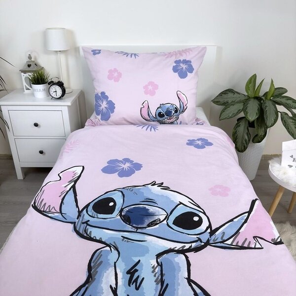 Jerry Fabrics Lilo és Stitch Pink ágyneműhuzat - Lilo és Stitch - rózsaszín | 140 x 200 cm / 70 x 90 cm