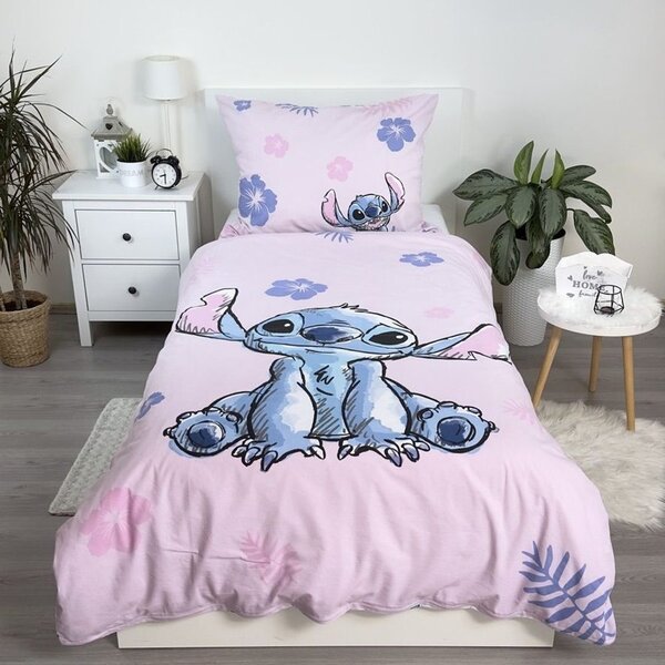 Jerry Fabrics Lilo és Stitch Pink ágyneműhuzat - Lilo és Stitch - rózsaszín | 140 x 200 cm / 70 x 90 cm