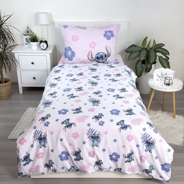 Jerry Fabrics Lilo és Stitch Pink ágyneműhuzat - Lilo és Stitch - rózsaszín | 140 x 200 cm / 70 x 90 cm