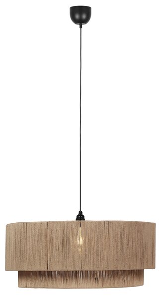Japandi függőlámpa fekete barna kötéllel 60cm - Smilla