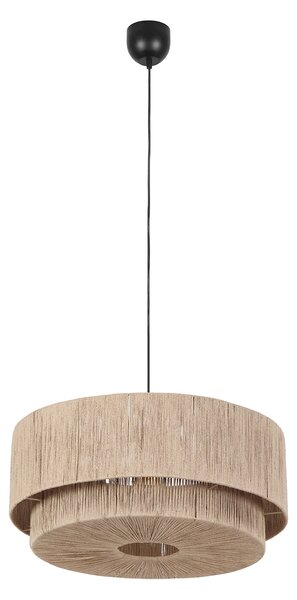 Japandi függőlámpa fekete barna kötéllel 60cm - Smilla