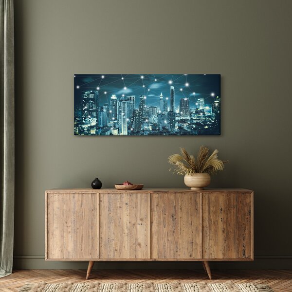 Egy ragyogó metropolisz képe (120x50 cm)