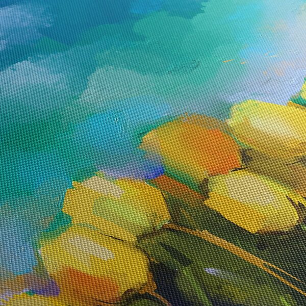 Sárga tulipán képe (órával) (90x30 cm)