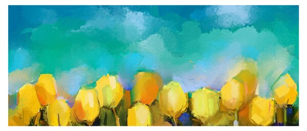Sárga tulipán képe (120x50 cm)