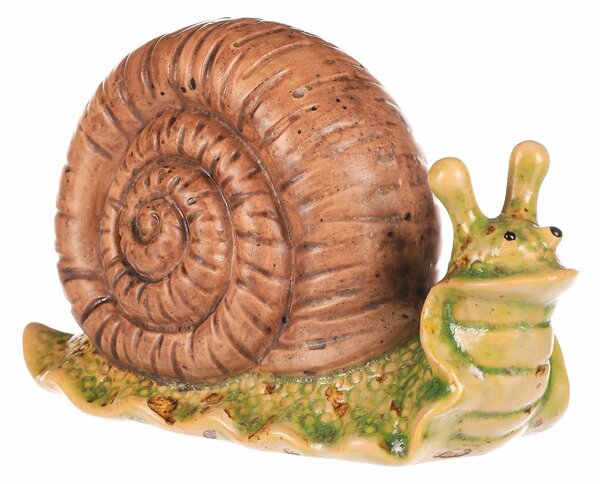 Kerti dekoráció Csiga világosbarna, 16 x 7 x 10cm, kerámia
