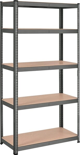 Polc 5 szintes, Songmics, 40 x 90 x 180 cm, fekete, GLR040G01
