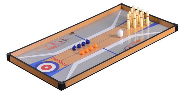 4 az 1-ben játékasztal, csocsó, ping-pong, biliárd és curling bowling játékhoz
