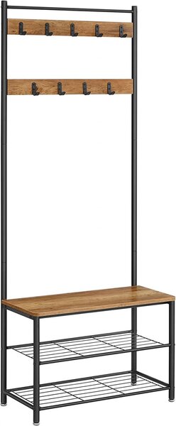 Fogas, Vasagle, barna-fekete, 70x32.5x175 cm
