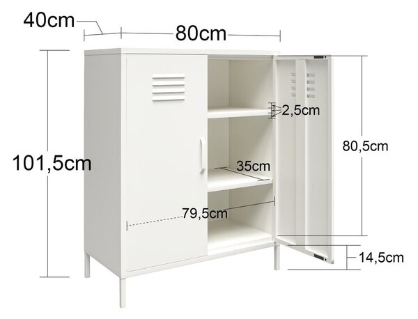 Zöld fém szekrény 40x102x80 cm Mission District – Støraa