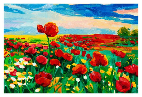 Kép egy mező mákkal (90x60 cm)
