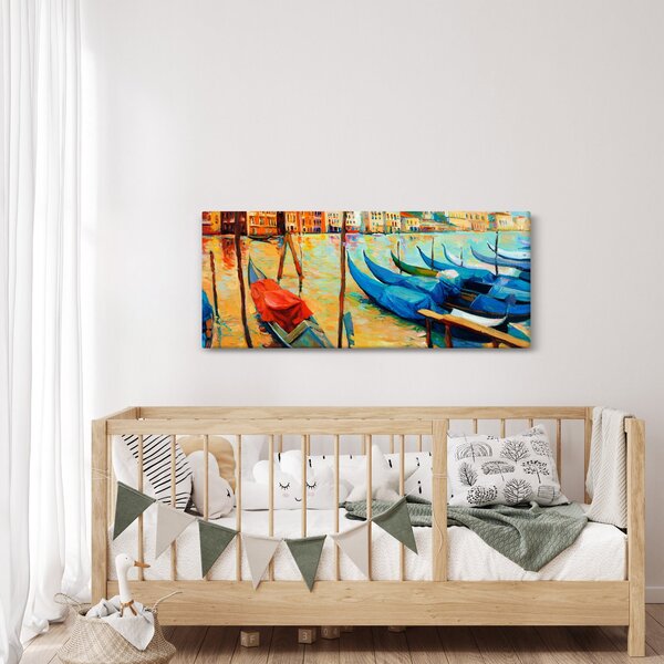 Kép - Velencei kikötő (120x50 cm)