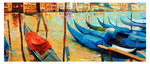 Kép - Velencei kikötő (120x50 cm)