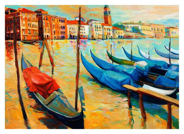 Kép - Velencei kikötő (70x50 cm)