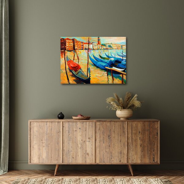 Kép - Velencei kikötő (70x50 cm)