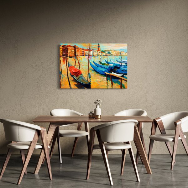 Kép - Velencei kikötő (90x60 cm)