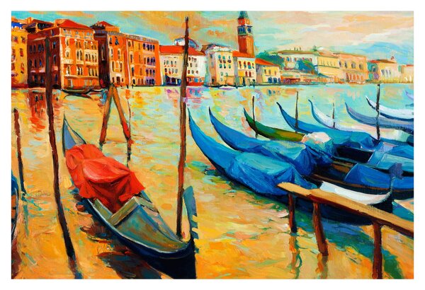 Kép - Velencei kikötő (90x60 cm)