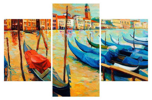 Kép - Velencei kikötő (90x60 cm)