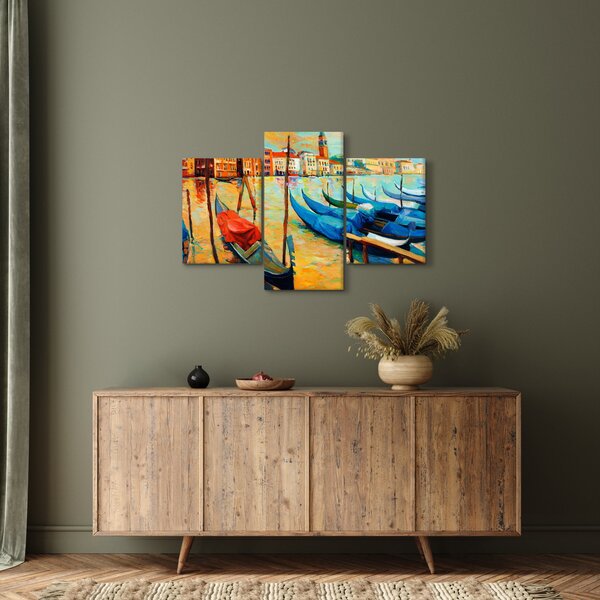 Kép - Velencei kikötő (90x60 cm)