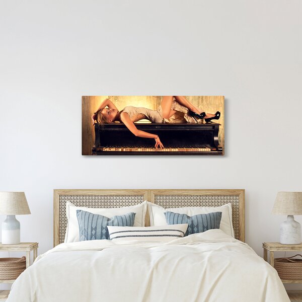 Kép - nő a zongoránál (120x50 cm)