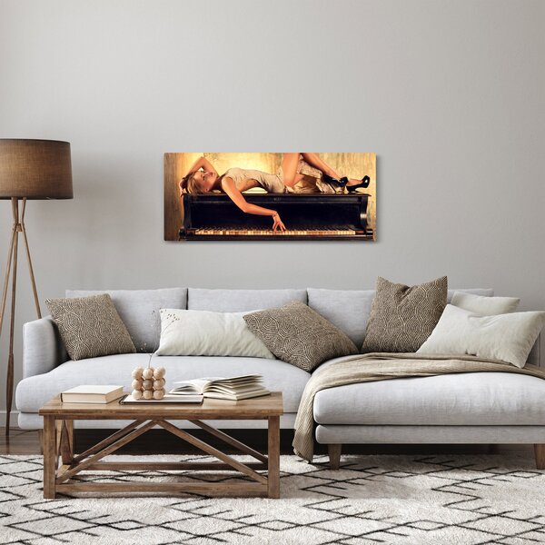 Kép - nő a zongoránál (120x50 cm)