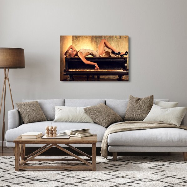 Kép - nő a zongoránál (90x60 cm)