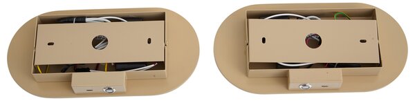 2 db-os Retro fali lámpa szett taupe színben, LED-del, 3 fokozatban dimmelhető és USB-C-vel - Lila